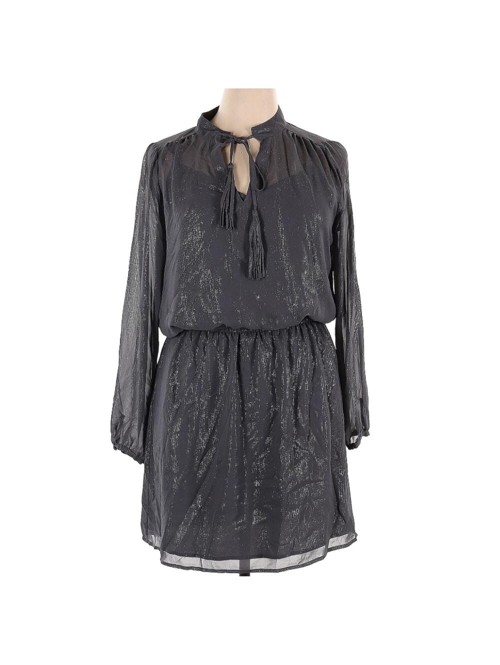 White House Black Market Size 14 Gray Long Sleeve Dress